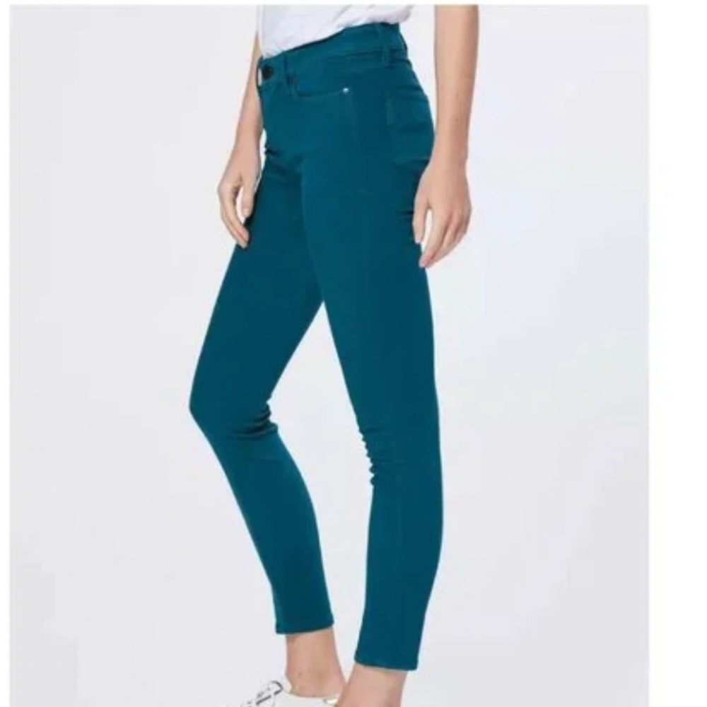PAIGE Verdugo Ankle Pants Ultra Skinny Mid Rise Deep Zip Fly Deep Marine